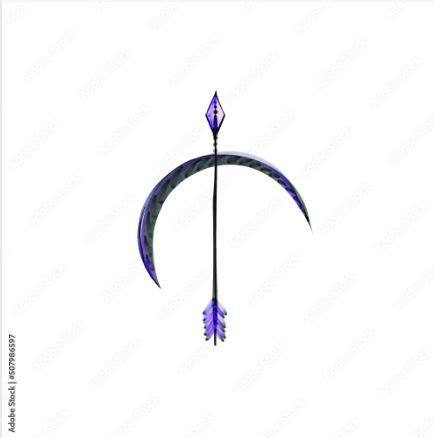 artemis symbol watercolor tattoo art vector, bow and arrow in 2023 ...