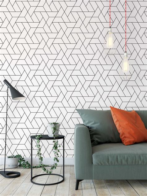 Geometric Wallpaper Kids Room Wallpaper Grey Wallpaper - Etsy