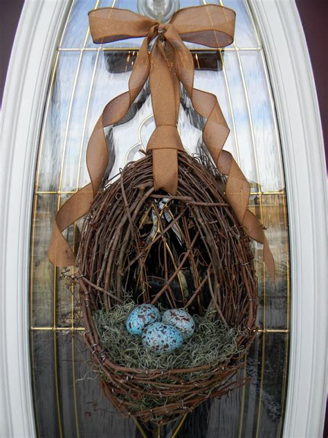 Spring Wreath Easter Wreath Grapevine Door Wreath Basket Decor..."Blue ...