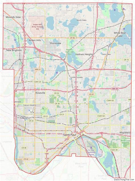 Map of Ramsey County, Minnesota - Thong Thai Real