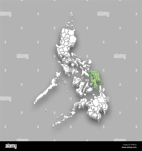 Eastern Visayas region location within Philippines 3d isometric map ...