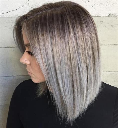 Silver Bob With Root Fade | Silver ombre hair, Silver hair color ...