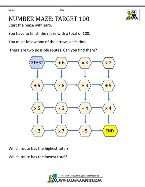 4th Grade Math Puzzles