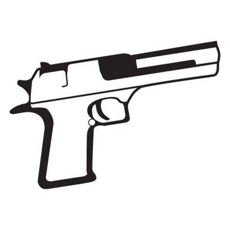 Pistol black and white icon - Transparent PNG & SVG vector file