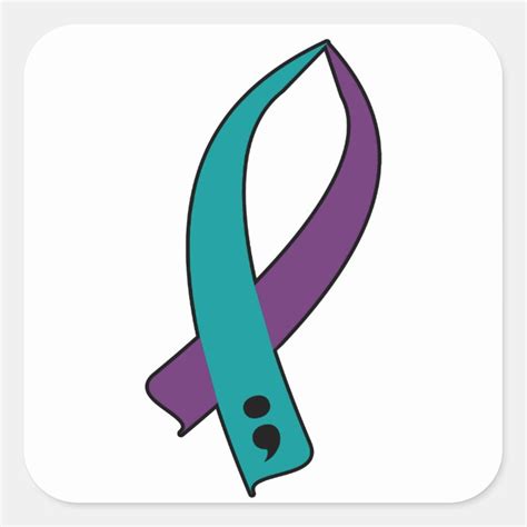 Suicide Awareness Ribbon Square Sticker | Zazzle.com