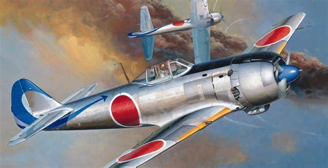 Nakajima Ki-84 by Shigeo Koike. (2048 x 1050) : r/BattlePaintings