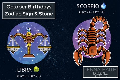 October Birthdays: Zodiac Sign and Stone - Jenna Haith Lifestyle