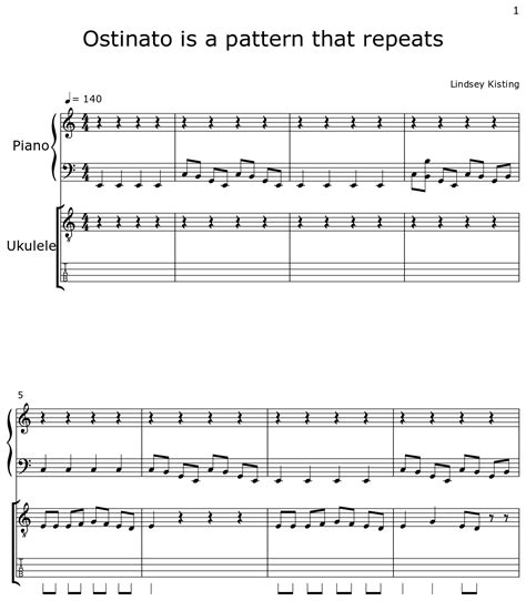 Ostinato is a pattern that repeats - Sheet music for Piano, Ukulele