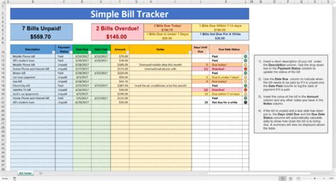 Spreadsheet For Bill Tracking with Bill Tracking Spreadsheet Template ...