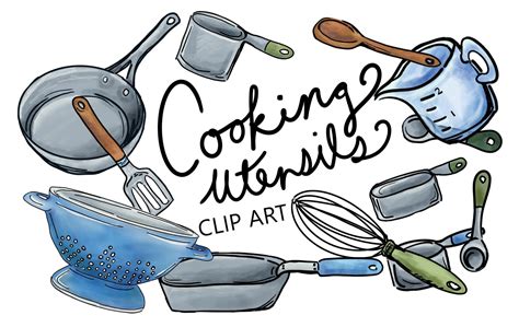 Cooking Utensils Clip Art Set Commercial use clip art set | Etsy