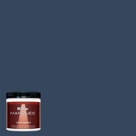 BEHR MARQUEE 8 oz. #MQ5-54 Compass Blue Matte Interior/Exterior Paint ...