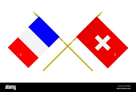 Flags of Switzerland and France, 3d render, isolated Stock Photo - Alamy