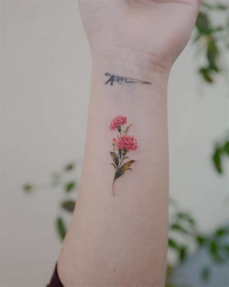 30+ Beautiful Carnation Flower Tattoo And Violet Flower Tattoo ...