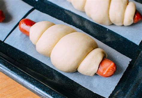 Chinese Hot Dog Buns, by thewoksoflife.com Chinese Hot Dog Bun Recipe ...