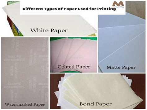 Types of paper used for digital and offset printing - Micro Printing ...