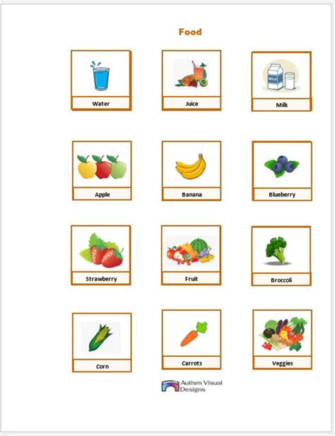 Autism PECS Pages food DIGITAL DOWNLOAD Non-verbal Autism Communication ...