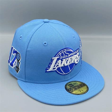 New Era LA Lakers Baby Blue Side Patch 59Fifty Fitted Hat