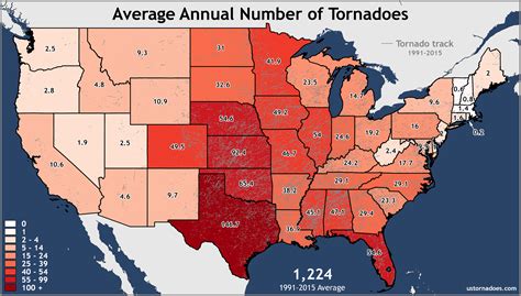 Annual and monthly tornado averages across the United States – U.S ...