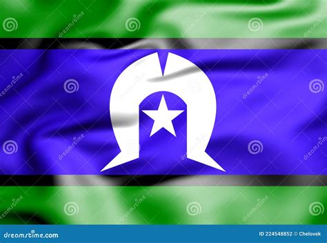 Flag of Torres Strait Islanders. 3D Illustration Stock Illustration ...