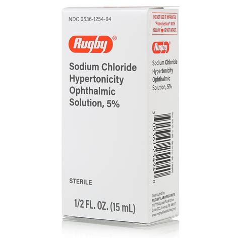 Rugby Sodium Chloride Ophthalmic Solution Eye Drops 5% 15mL ...