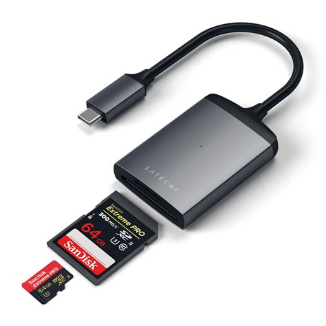 Satechi Aluminum Type-C UHS-II Micro/SD Card Reader Adapter