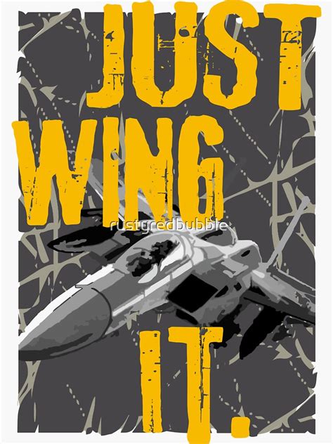 "Just Wing It" Sticker by rustyredbubble | Redbubble