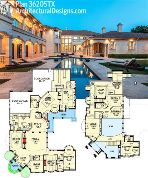 Architectural Designs Luxury House Plan 36205TX gives you this outdoor ...