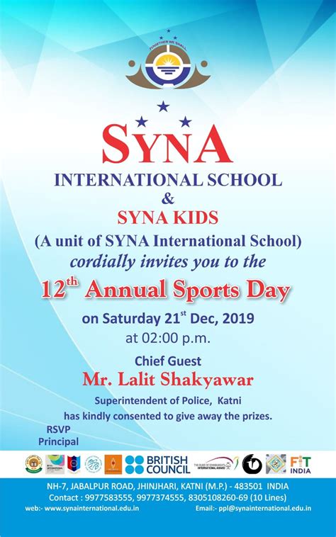 12th Annual Sports Day – SYNA International School, Katni