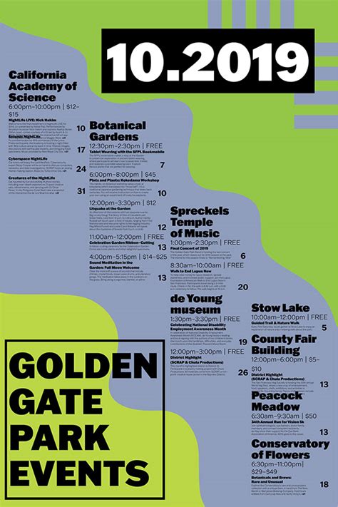 Golden Gate Park Events | Poster :: Behance