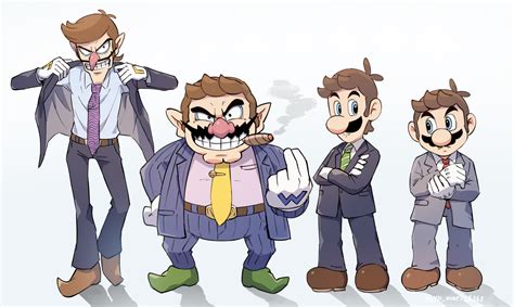 mario, luigi, wario, and waluigi (mario) drawn by ya_mari_6363 | Danbooru