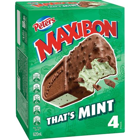 Peters Maxibon That's Mint Ice Cream Sandwich 4 Pack | Woolworths