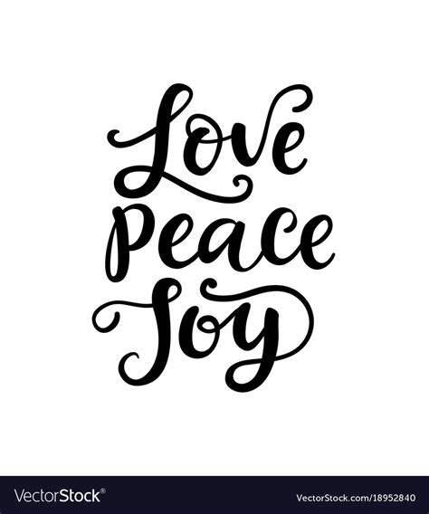 Merry christmas typography love peace joy Vector Image