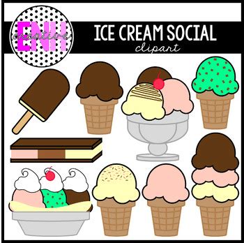 Ice Cream Social Clipart by Preschool Ponderings | TPT