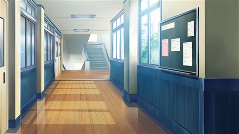 Anime Landscape: Anime School Stairs Background