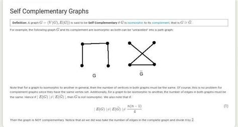 Define : Self-complementary graph. Give one example. - Brainly.in