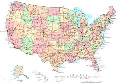 United States Map With Major Cities Printable