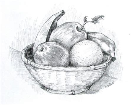 Pin by Mythili Rajkummar on Drawings | Fruits drawing, Still life fruit ...