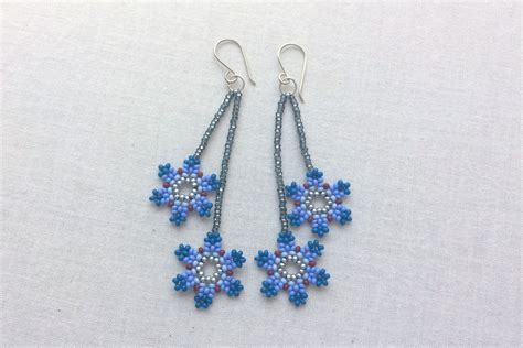 DIY Seed Bead Flower Earrings