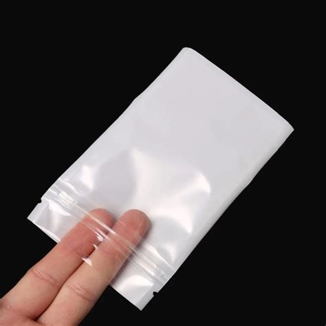 100pcs 8cm*13cm White Clear Self Seal Zipper Plastic Retail Jewelry ...