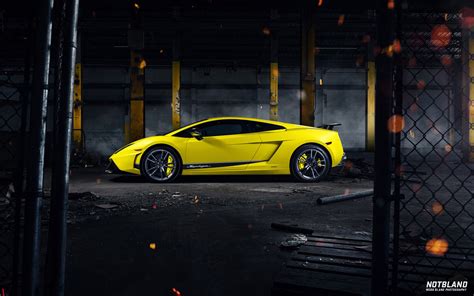 Car Lamborghini Gallardo Superleggera Yellow Side Warehouse wallpaper ...