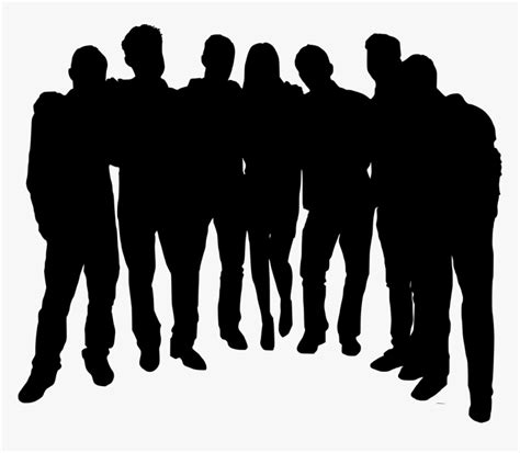 Transparent Group Of People Clipart Black And White - People Silhouette ...