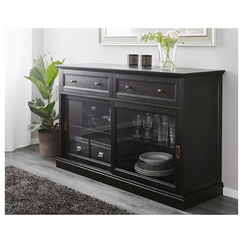 MALSJÖ Sideboard, black stained, 57 1/8x36 1/4" - IKEA