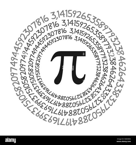 The Pi symbol mathematical constant irrational number on circle, greek ...