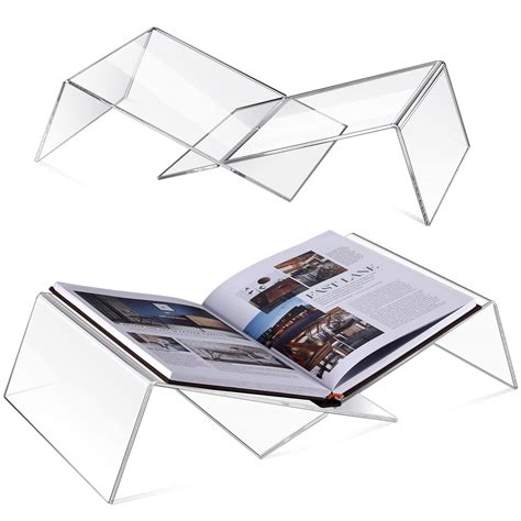 Buy 4 Piece Clear Acrylic Book Holder Reading Display Stand Clear Book ...