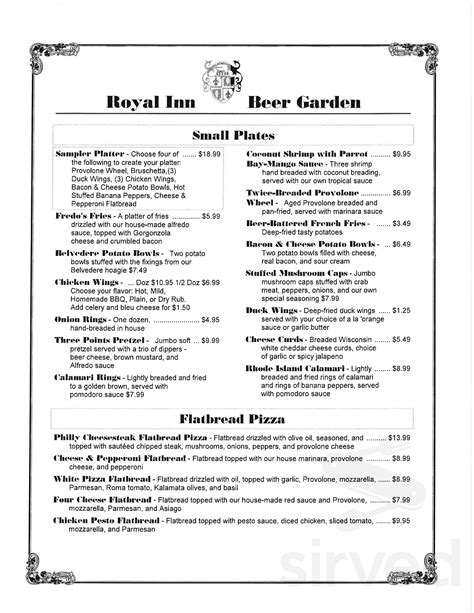 The Royal Inn menus in Ridgway, Pennsylvania, United States