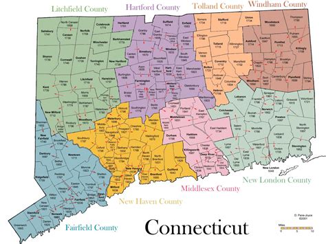 Connecticut Maps With Towns - Tourist Map Of English