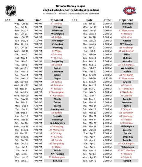 Montreal Canadiens 2024 Schedule - Moll Ethelyn