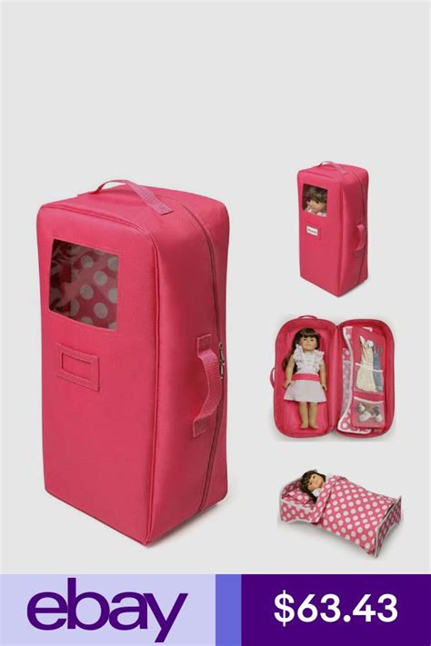 Doll Travel Case 18 American Girl Dolls Dark Pink Suitcase Bedding ...