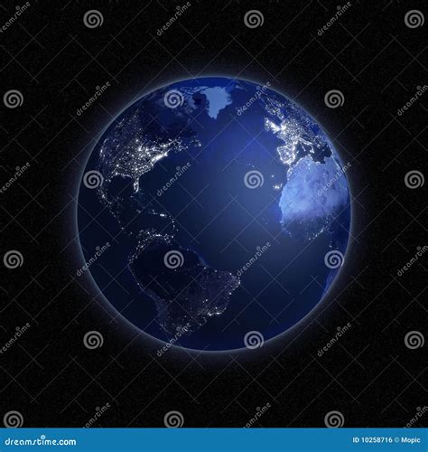 Night view of the Earth stock illustration. Illustration of networking ...