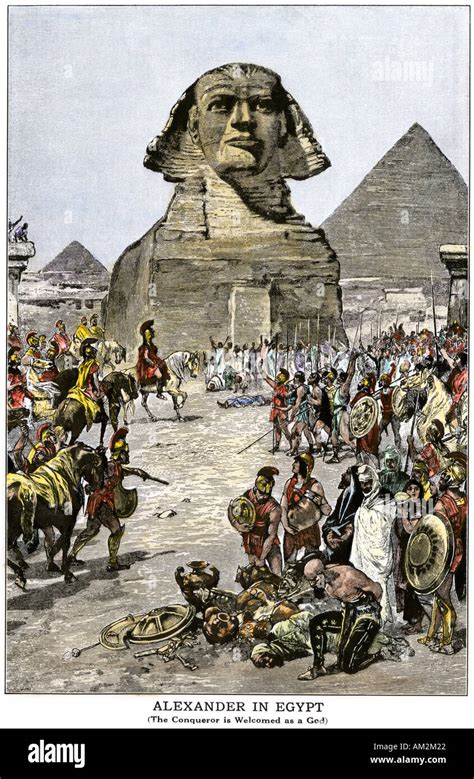 Alexander the Great and his army enter Egypt 332 BC. Hand-colored Stock ...